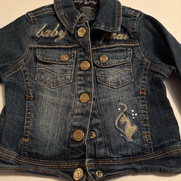 Baby Phat Kids Jean Jacket - Dark Blue with Gold Accents Size 3T - Picture 1 of 7
